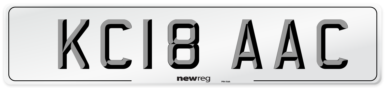 KC18 AAC Number Plate from New Reg